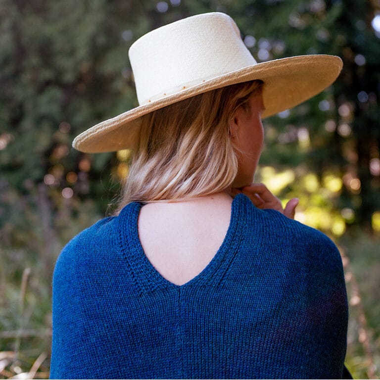 Sweet Alpaga - Grand poncho alpaga bleu canard