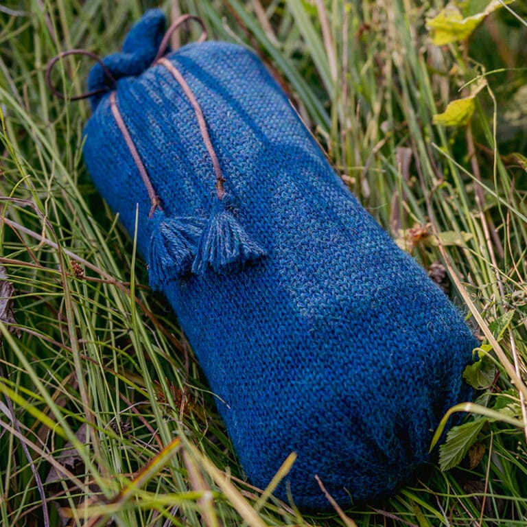 Sweet Alpaga - Grand poncho alpaga bleu canard