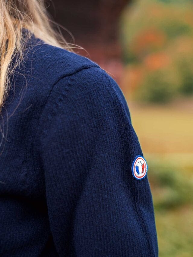 Tranquille Émile - Pull en laine femme bleu marine Le Frileux