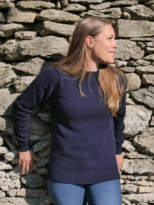 Tranquille Émile - Pull en laine femme bleu marine Le Frileux