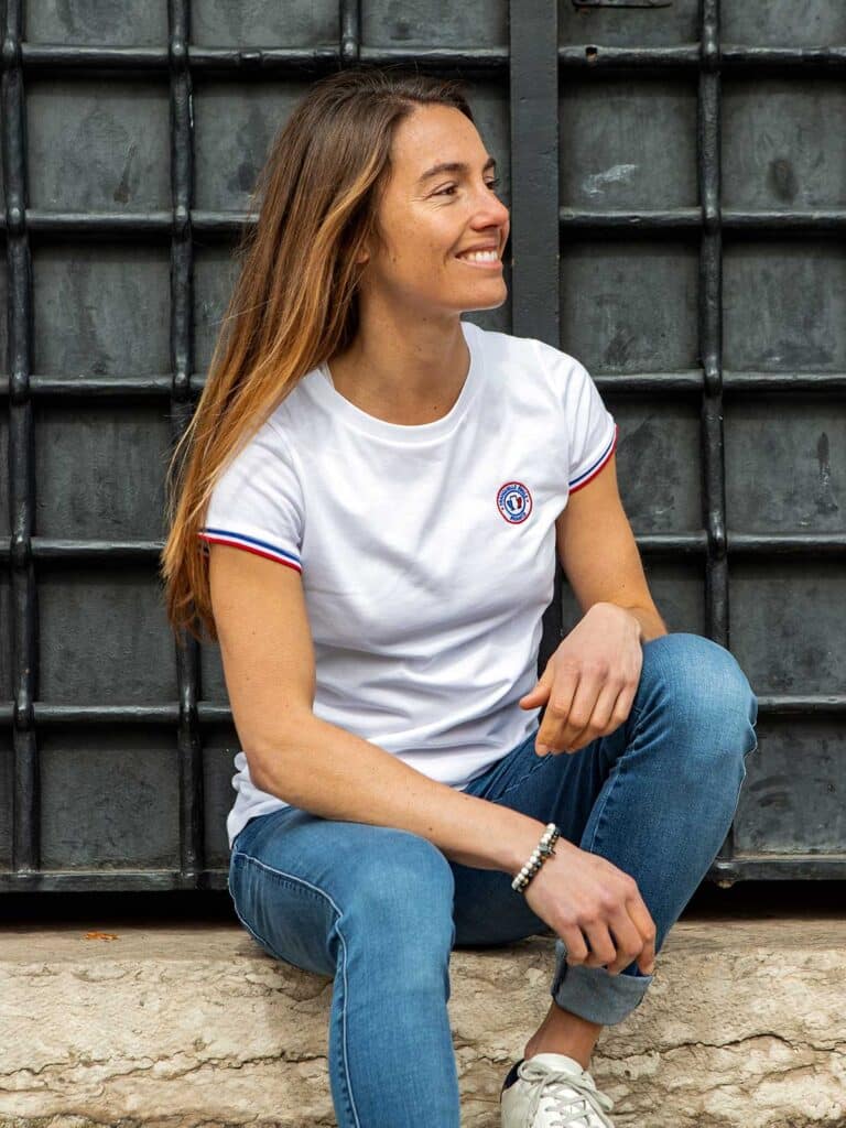 Tranquille Émile - T-shirt femme coton bio blanc La Cocarde