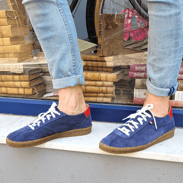 Ector Sneakers - Chaussure Ector Cuir Basse 211 Croûte de cuir navy