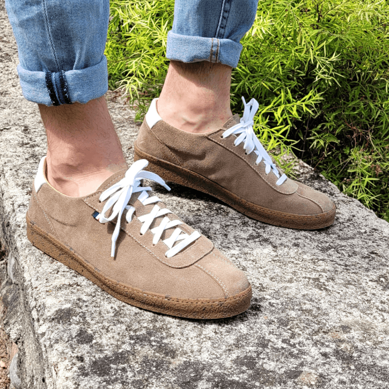 Ector Sneakers - Chaussure Ector Cuir Basse 211 Croûte de cuir taupe