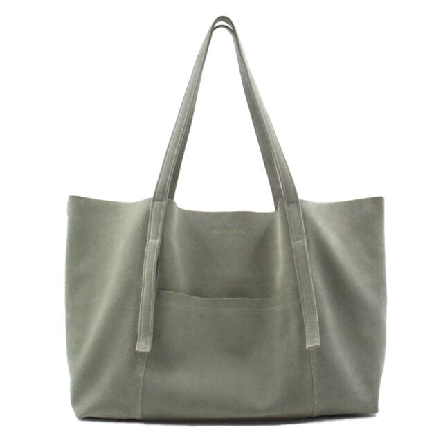 Jules et Jenn - Sac bohémien cuir daim kaki