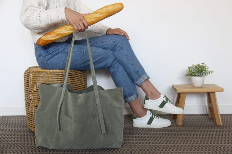 JULES JENN sac bohemien cuir daim kaki lifestyle Jules et Jenn - Sac bohémien cuir daim kaki