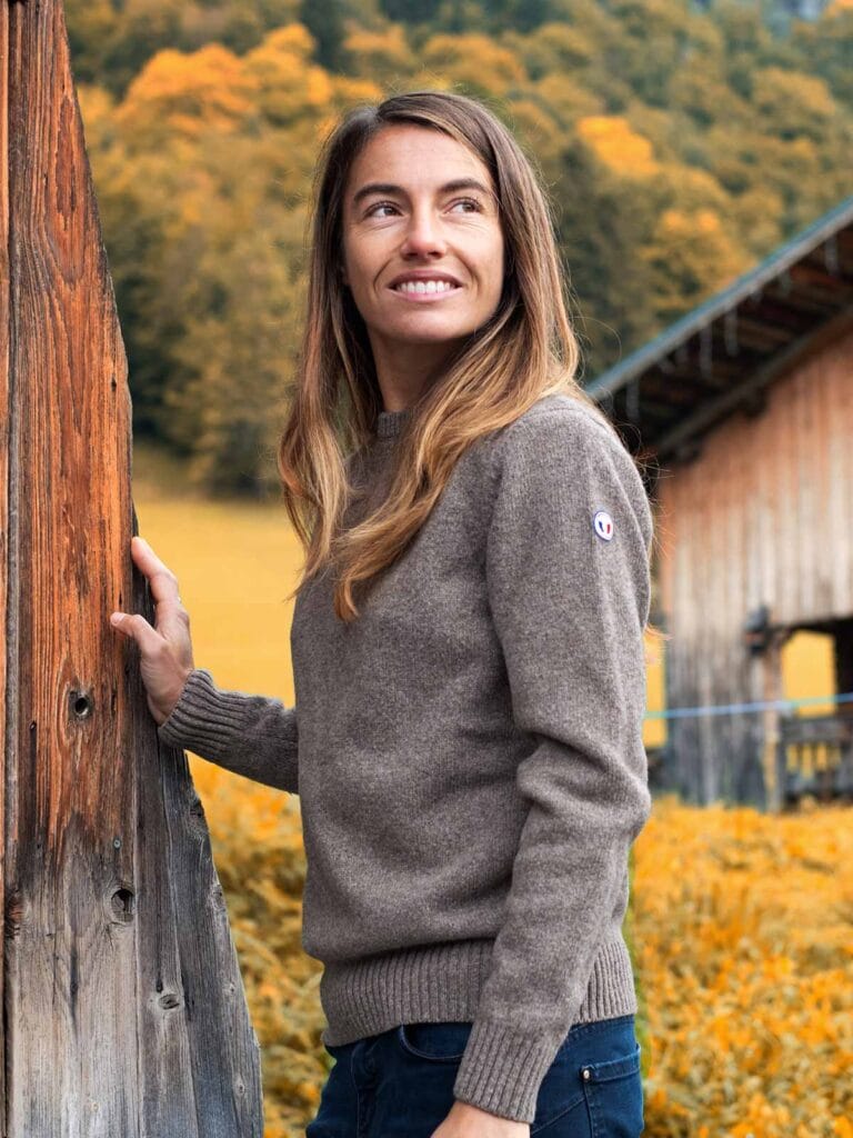 Tranquille Émile - Pull en laine femme taupe Le Frileux
