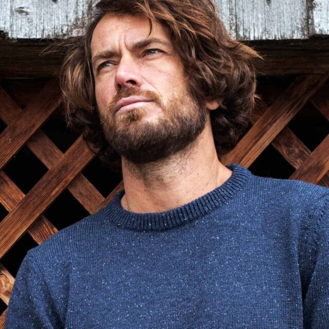 Tranquille Émile - Pull laine recyclée homme bleu Le Consciencieux