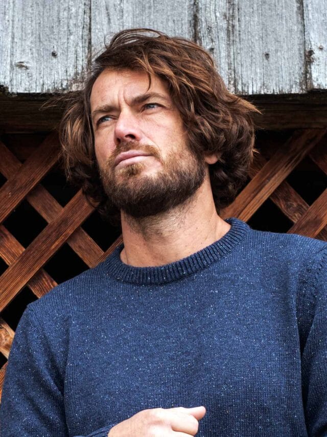 Tranquille Émile - Pull laine recyclée homme bleu Le Consciencieux