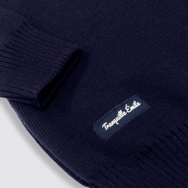 Tranquille Émile - Pull en laine homme bleu marine Le Navigateur