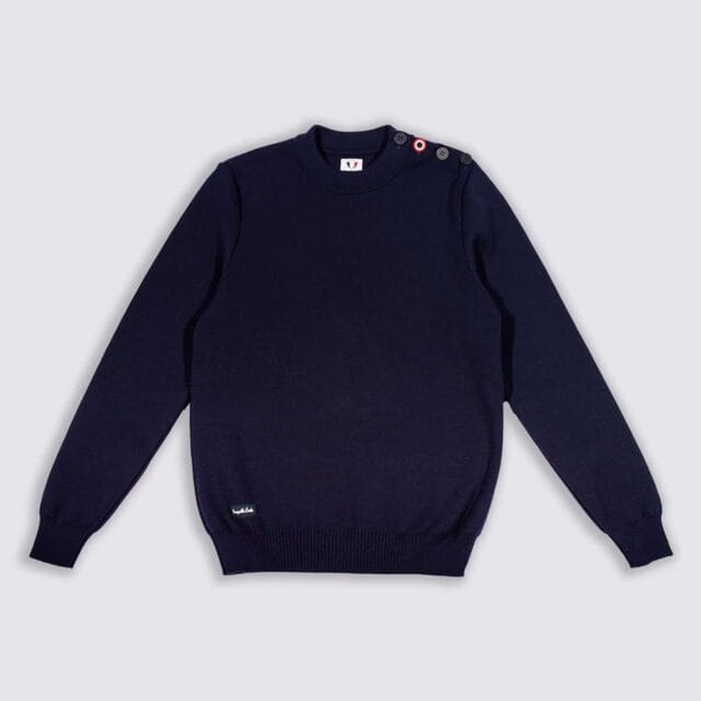 Tranquille Émile - Pull en laine homme bleu marine Le Navigateur