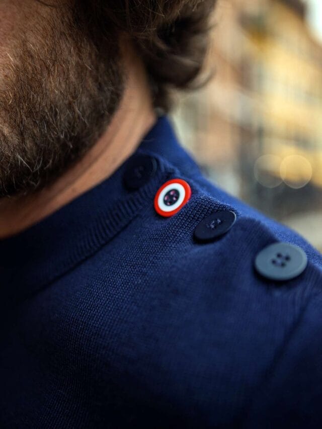 Tranquille Émile - Pull en laine homme bleu marine Le Navigateur