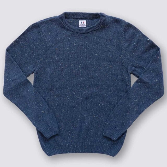 Tranquille Émile - Pull laine recyclée homme bleu Le Consciencieux