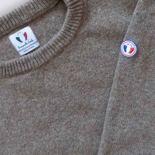 Tranquille Émile - Pull en laine femme taupe Le Frileux