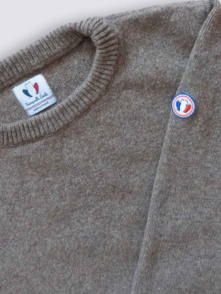 Tranquille Émile - Pull en laine femme taupe Le Frileux