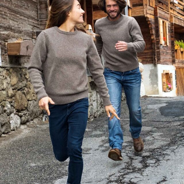 Tranquille Émile - Pull en laine femme taupe Le Frileux