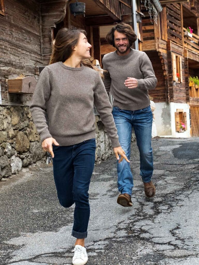 Tranquille Émile - Pull en laine femme taupe Le Frileux