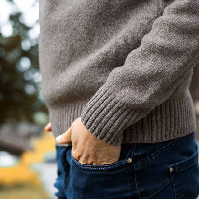 Tranquille Émile - Pull en laine femme taupe Le Frileux