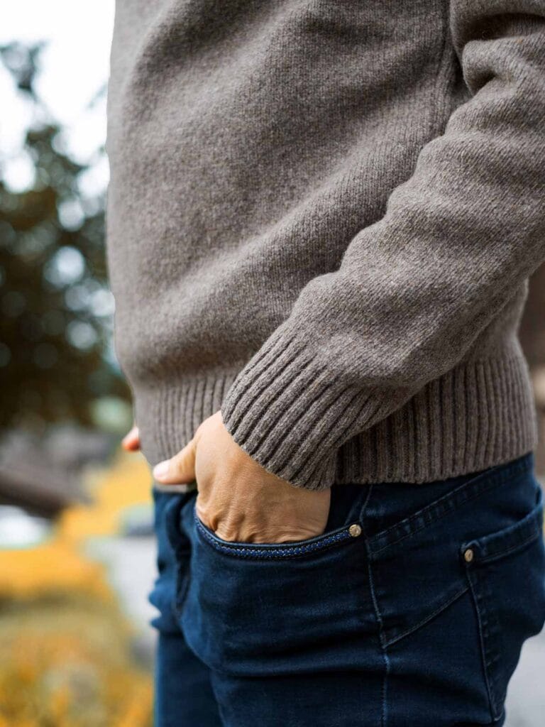 Tranquille Émile - Pull en laine femme taupe Le Frileux