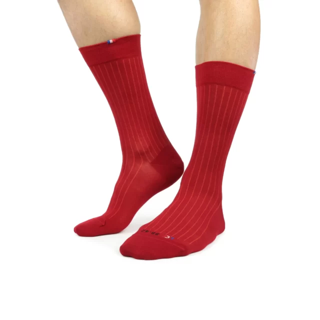 La chaussette de France fil d'Ecosse Rouge