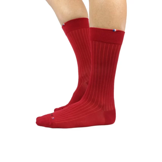 La chaussette de France fil d'Ecosse Rouge