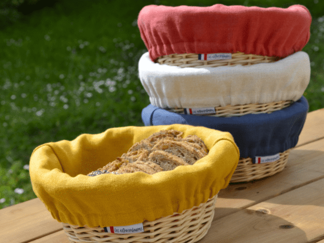 Corbeilles à pain Les extra-ordinaires, en osier et en lin