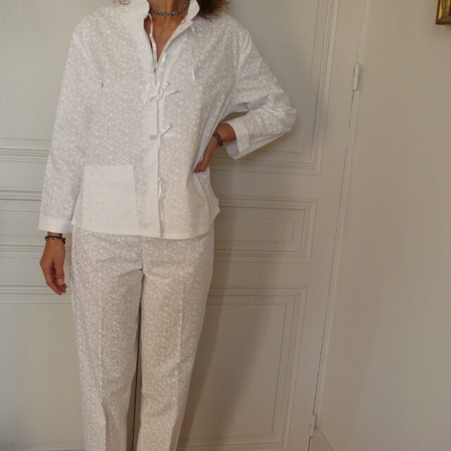 Fleurs Pois et Cie - Pyjama femme en 100% coton Aurore