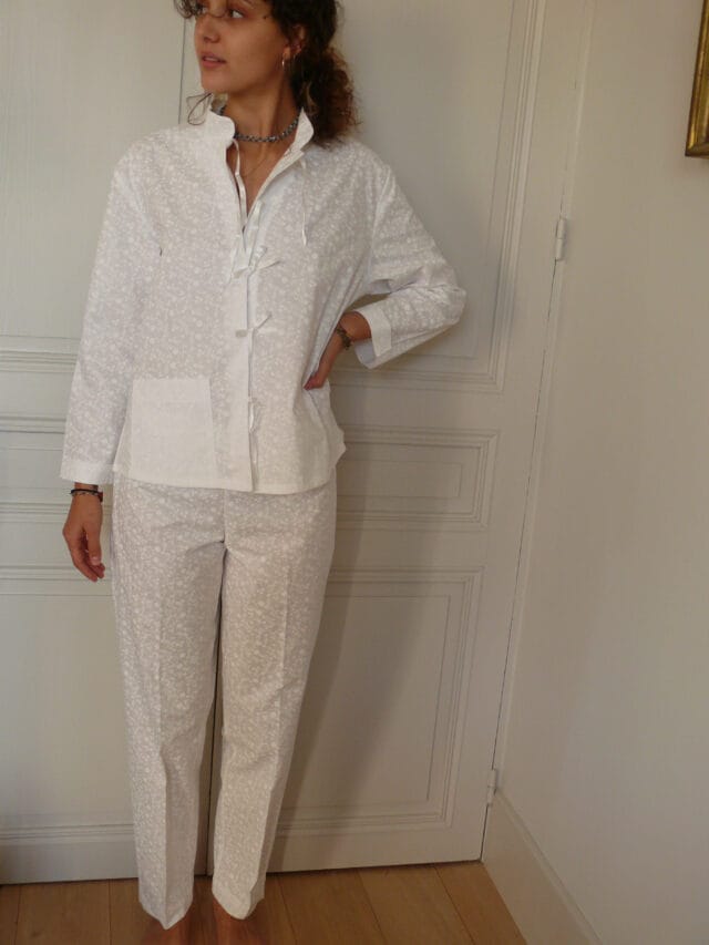 Fleurs Pois et Cie - Pyjama femme en 100% coton Aurore
