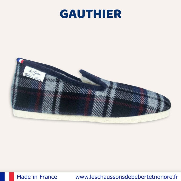 Les Chaussons de Bébert et Nonore - Charentaises motif écossais Gauthier