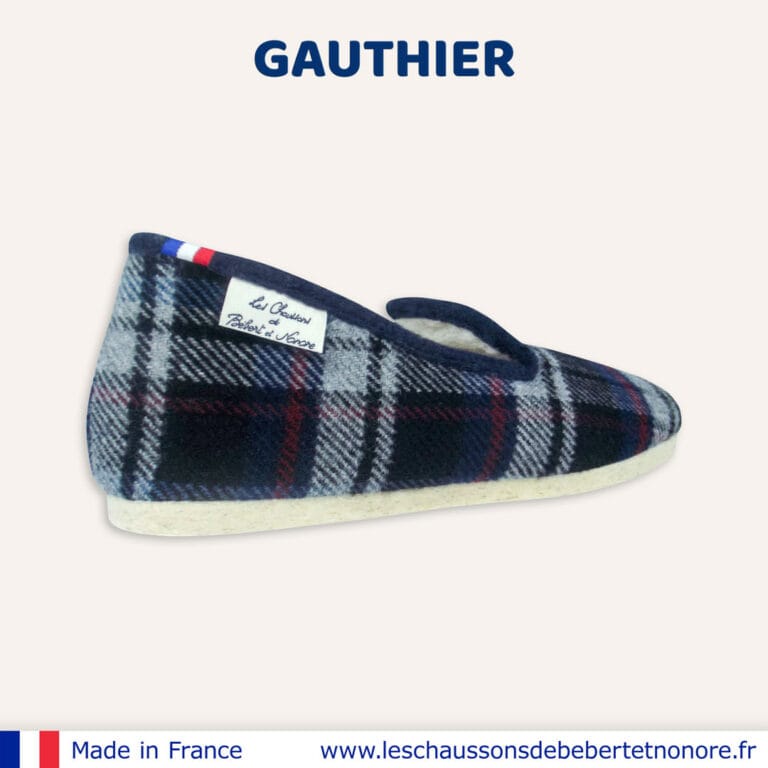 Les Chaussons de Bébert et Nonore - Charentaises motif écossais Gauthier
