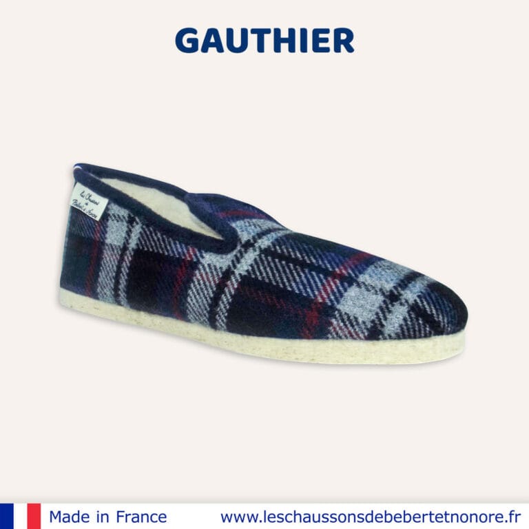 Les Chaussons de Bébert et Nonore - Charentaises motif écossais Gauthier