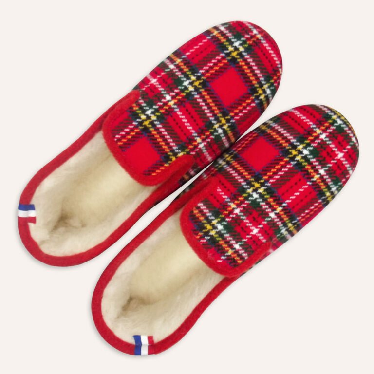 Les Chaussons de Bébert et Nonore - Charentaises motif écossais Gers