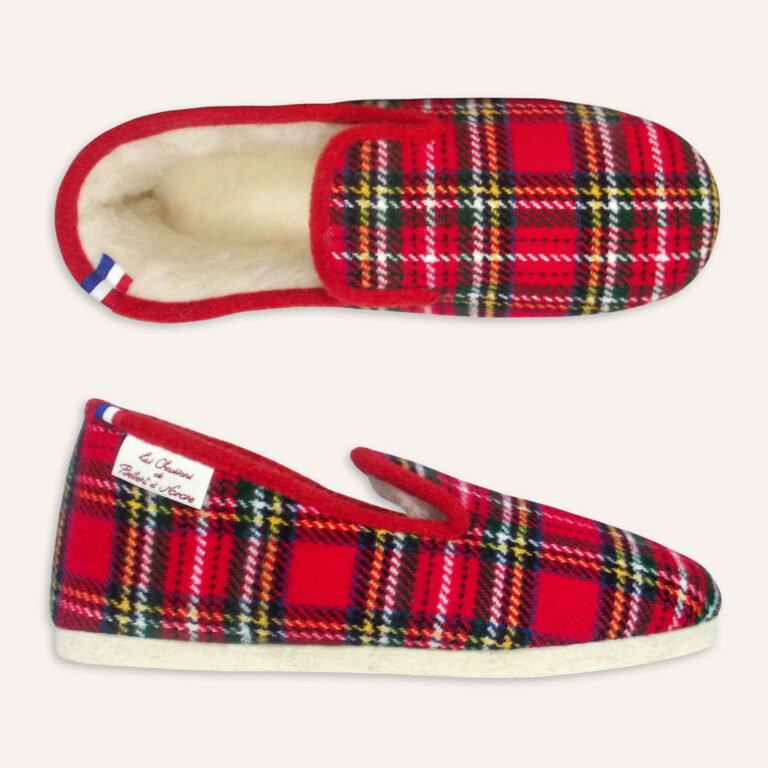 Les Chaussons de Bébert et Nonore - Charentaises motif écossais Gers
