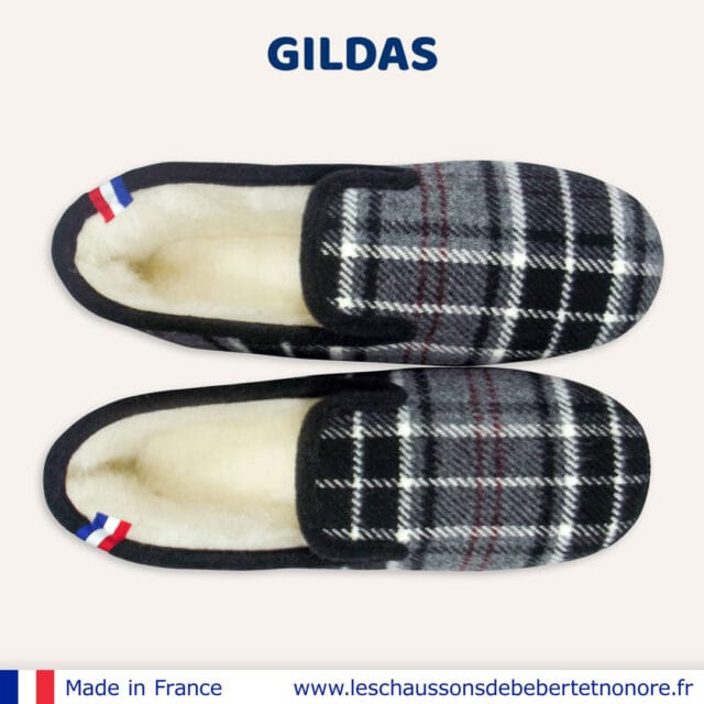 Les Chaussons de Bébert et Nonore - Charentaises motif écossais Gildas