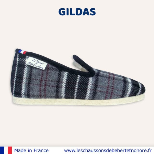 Les Chaussons de Bébert et Nonore - Charentaises motif écossais Gildas