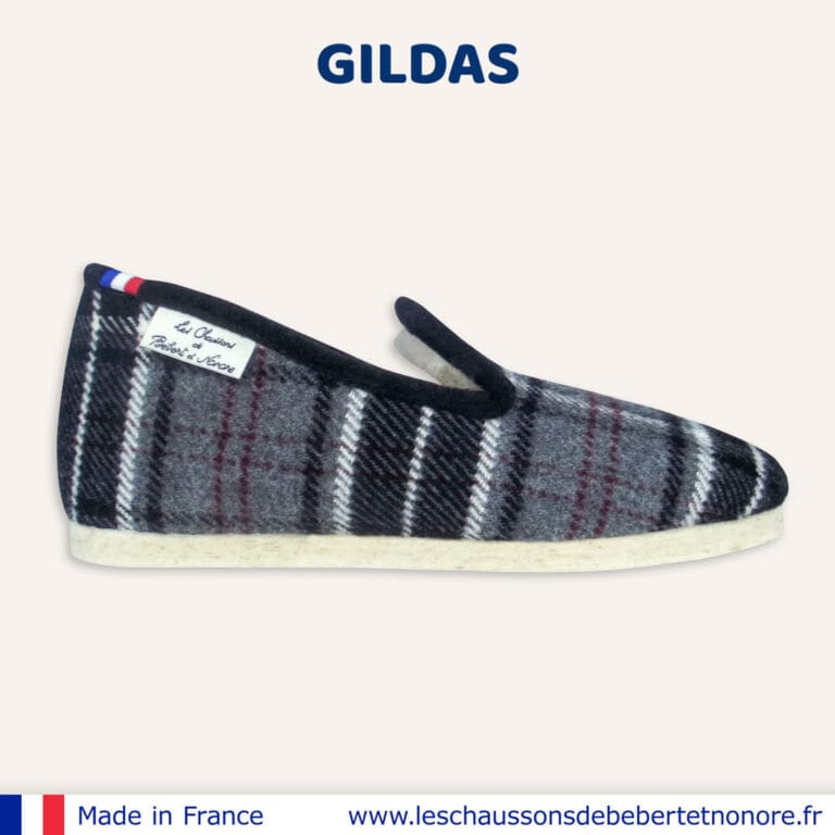 Les Chaussons de Bébert et Nonore - Charentaises motif écossais Gildas