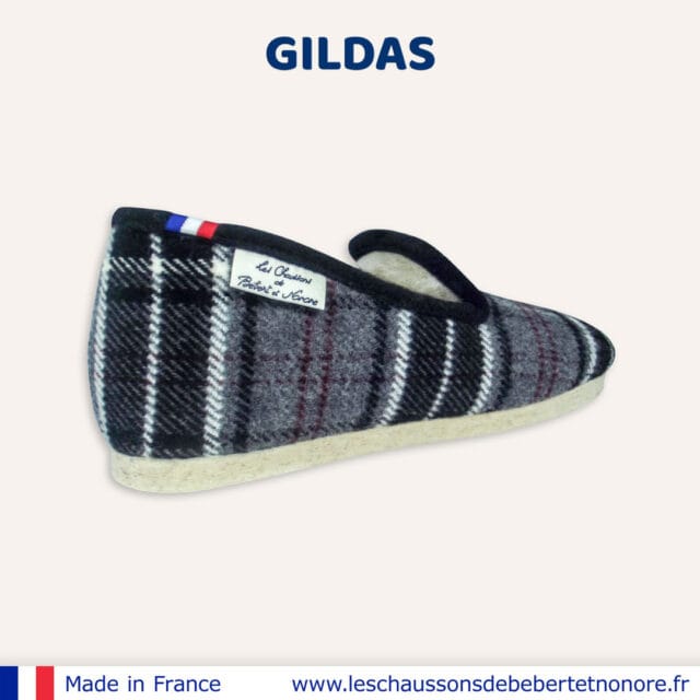 Les Chaussons de Bébert et Nonore - Charentaises motif écossais Gildas