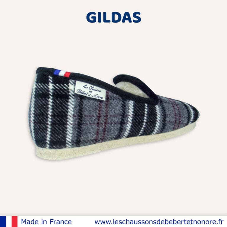 Les Chaussons de Bébert et Nonore - Charentaises motif écossais Gildas