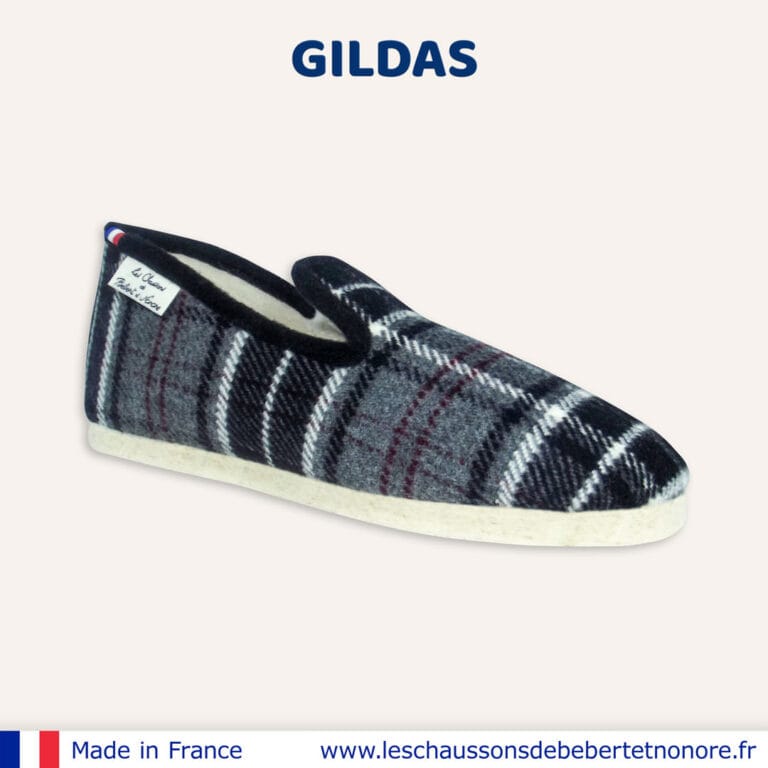 Les Chaussons de Bébert et Nonore - Charentaises motif écossais Gildas