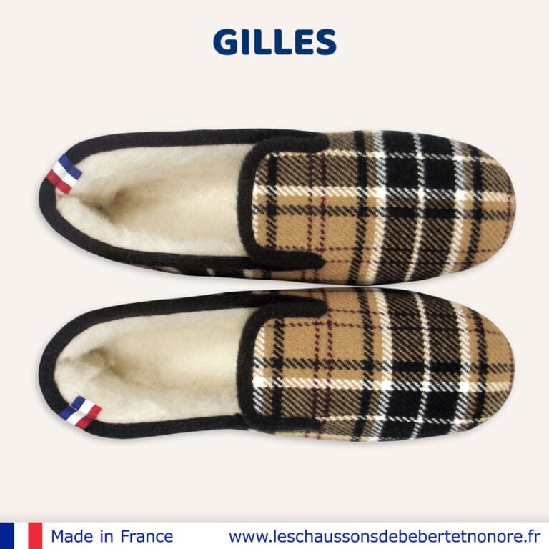 Les Chaussons de Bébert et Nonore - Charentaises motif écossais Gilles