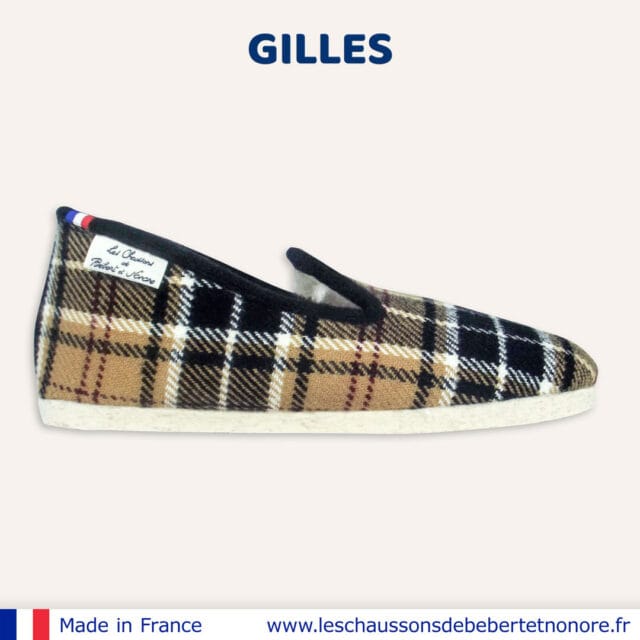 Les Chaussons de Bébert et Nonore - Charentaises motif écossais Gilles