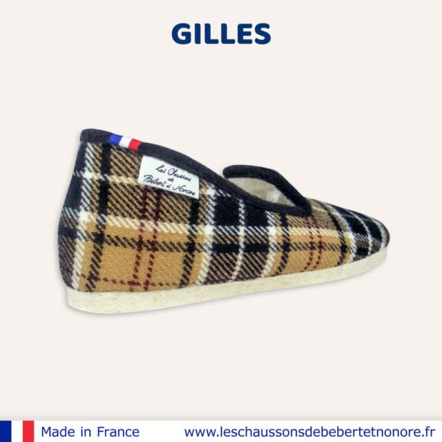 Les Chaussons de Bébert et Nonore - Charentaises motif écossais Gilles