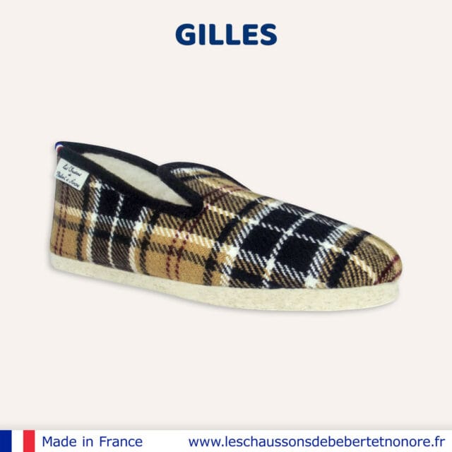Les Chaussons de Bébert et Nonore - Charentaises motif écossais Gilles