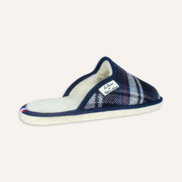 Les Chaussons de Bébert et Nonore - Mules motif écossais pour homme Martial