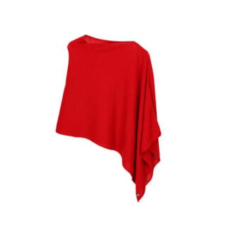 Maison Bonnefoy - Poncho Paule en cachemire rouge