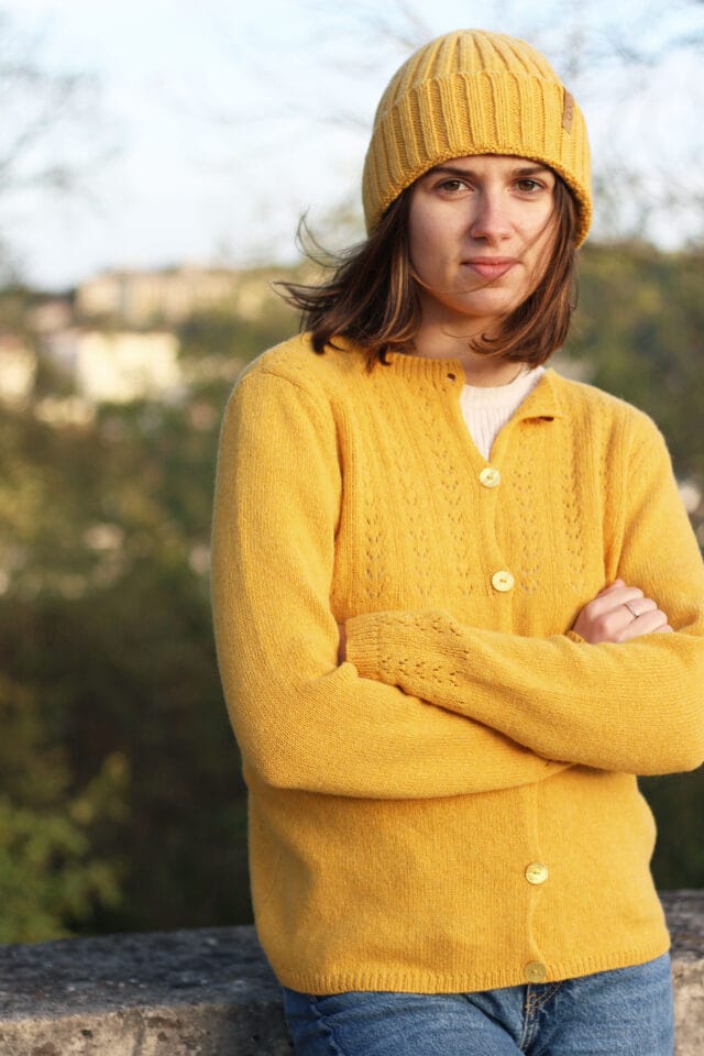 plusdepulls - Pull et bonnet Aloe ocre
