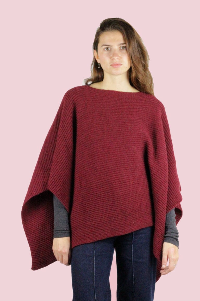 plusdepulls - Poncho bordeaux
