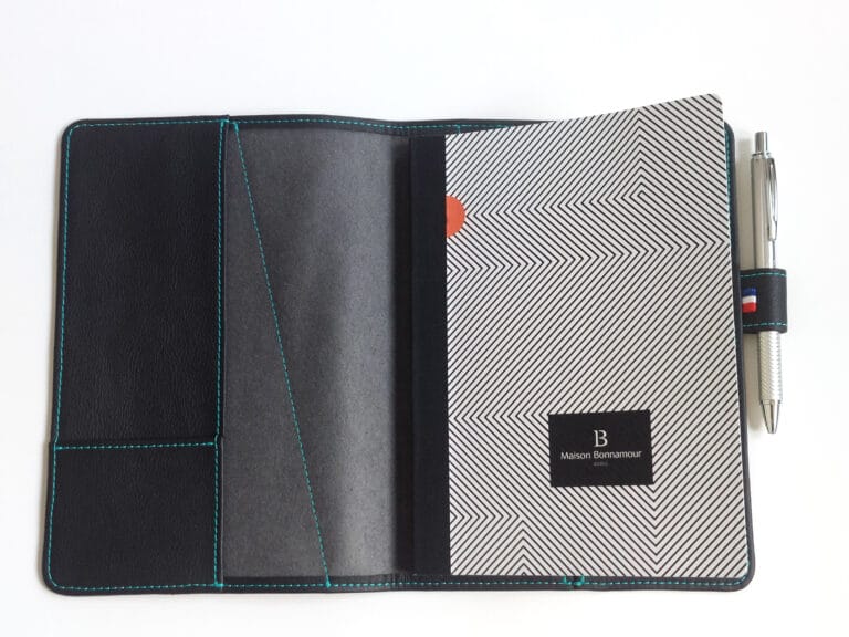 Maison Bonnamour - Protège-carnet A5 bleu-vert personnalisable