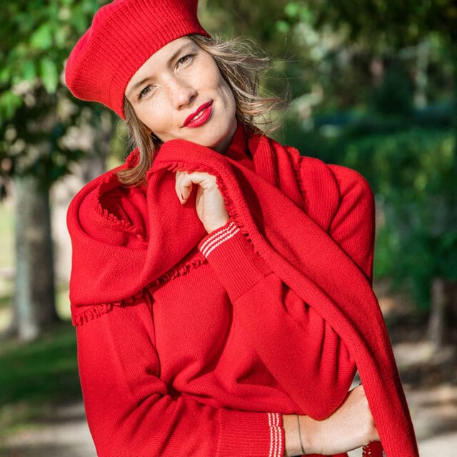 Rouge Marguerite - Écharpe rouge