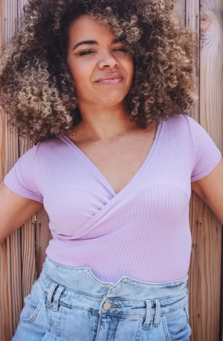 Tziganette - Marcel le body lilas manches courtes
