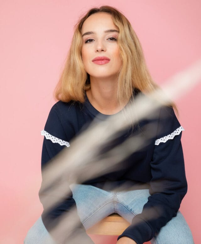 April & C - Sweat Camélia marine